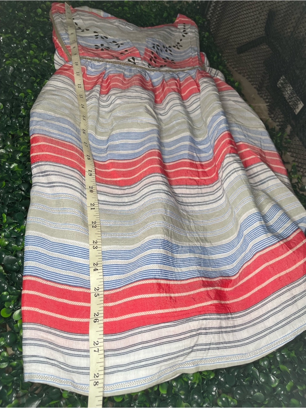 Kim Rogers Coral, Blue & Cream Striped Embroidered Tunic - Picture 8 of 8